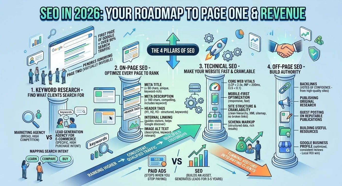 SEO in 2026: How to Rank Higher, Drive More Traffic, and Turn Visitors Into Paying Clients